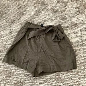 Shein army green linen short, Size m